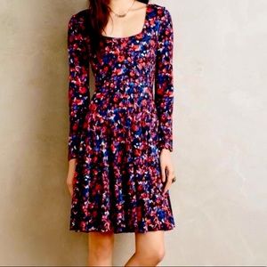 EUC Like New Anthropologie HD in Paris Saraid Abstract Dress Fit & Flare Floral